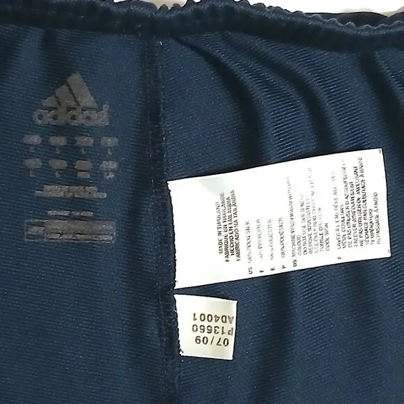 Adidas Navy Blue Pulse Orange 3-Stripe Track Pants Size Large Athletic Joggers - Picture 4 of 6